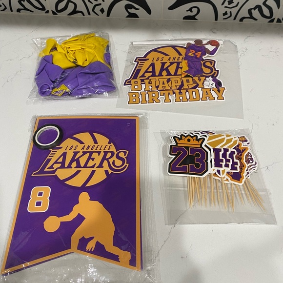 NEW Lakers Kobe Birthday Party supplies decorations Balloons Banner Basketball - Picture 1 of 5